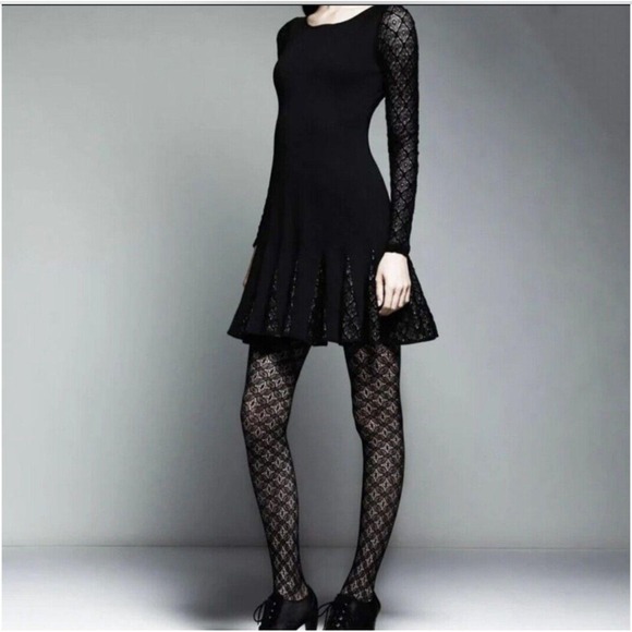 Catherine Malandrino Dresses & Skirts - Catherine Malandrino Dress Black Long Sleeve Lace Fit & Flare size‎ 0